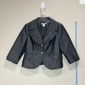 Beautiful Gray Dress Jacket By Nycard Collection. Size 10 Petite.